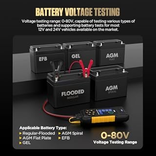 AUTOOL Tester Batteria Auto con Stampante, 12V 24V 30-2000 CCA Battery Load Teste, Prova di avviamento, Carica e Perdita, Supporta Batterie al Litio Tester Generatore per Moto, Auto e Barche