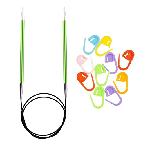 Knitter's Pride Knitting Needles Zing Circular 16 Inch Size Us 4 (3.5Mm) Bundle With 10 Artsiga Crafts Stitch Markers 140067 #TOP2