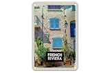 mrdeco Cartel de metal 12 x 18 cm curvado Riviera francesa, destino turístico