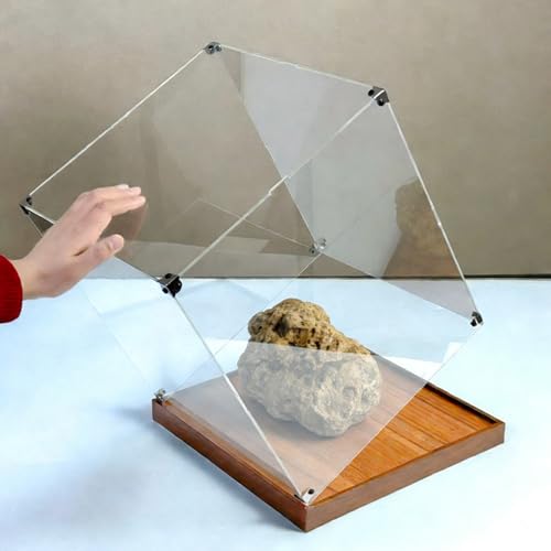 Vitrina Metacrilato Vitrina de Acrílico con Protección UV para Minerales, Vitrina Extragrande Vidrio Transparente Alternativo, Caja Cúbica Reforzada Ensamblada(25x25x30cm/10x10x12in)