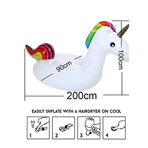 Licorne Gonflable Géante pour la Piscine pour les Enfants et les Adultes - 5