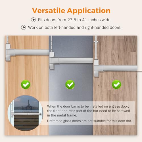 Barra de empuje BEAMNOVA para puerta comercial con varilla vertical metálica 4