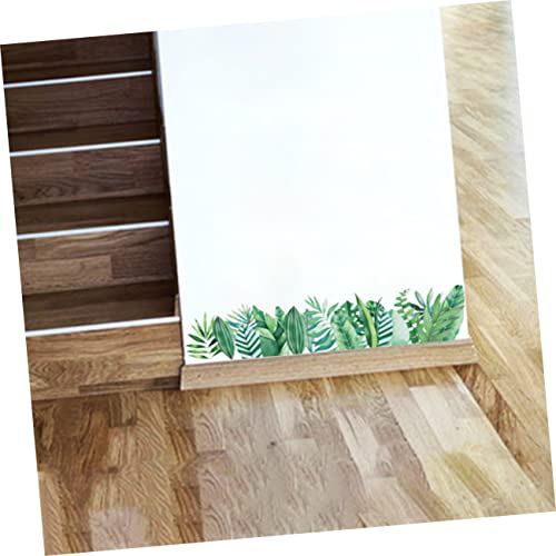Hemobllo 3 Partidas Rodapé de planta verde de borda de papel de parede e casca adesivo de parede coz