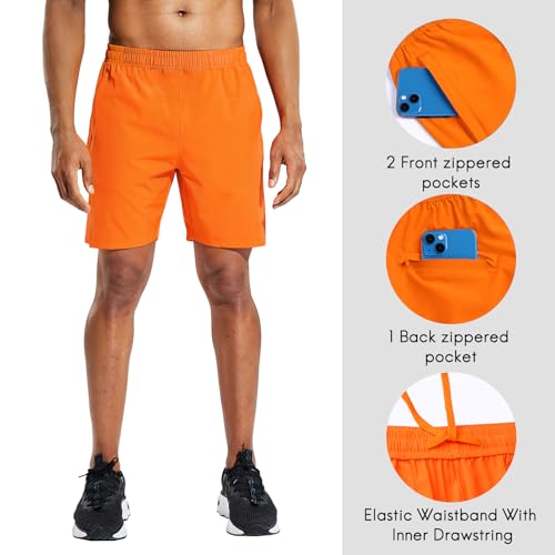 Haimont 7 Inch Athletic Running Shorts Men Dry Fit Lightweight Workout Shorts with Zipper Pockets No Liner, Quick Dry2