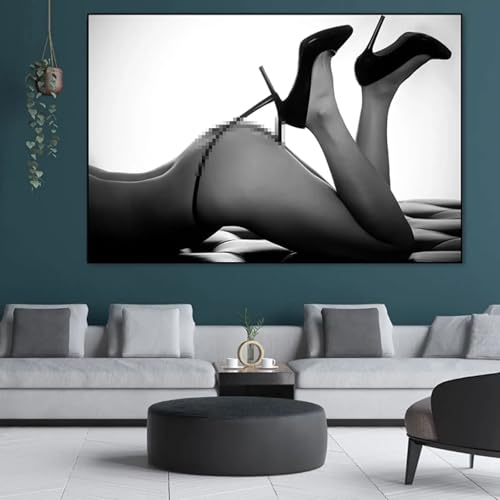 Peinture sur toile glamour pour salle de bain élégante et moderne avec motif talons hauts