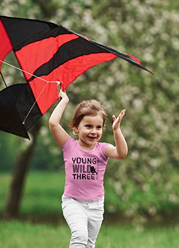 Image of Young Wild and Three Girl 3rd Birthday Outfit Toddler Shirts 3 Year Old Girls Third Party Tshirt