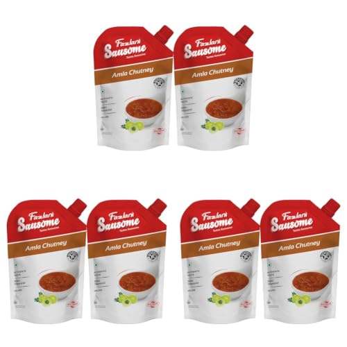 Image of Fazlani Sausome Amla Chutney | Nutritious, Spicy, Chatpati & Full of Goodness |Perfect for Parathas, Dhoklas, Snacks & More Healthy Spread | 300gm | Pack of 6
