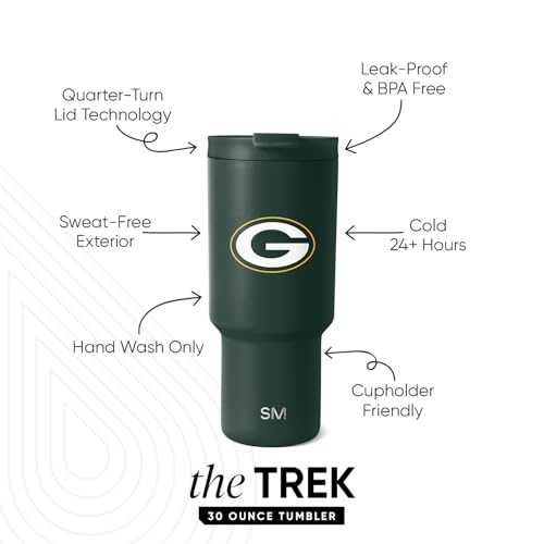 Image of Simple Modern Officially Licensed NFL 30oz Tumbler with Flip Lid and Straws | Football Insulated Stainless Steel Cup | Gifts for Men Women | Trek Collection
