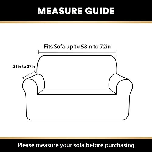 Stretch Sofa Slipcover 1 Piece Sofa Cover For 2 Cushion Couch Furniture Protector/Cover Couch With Elastic Bottom Soft And Durable Sofa Cover Pet Protector (Loveseat, Deep Teal) #TOP1
