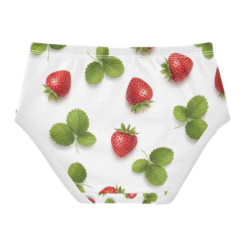 Red Strawberries Cotton Toddler Underwear, Girls' Underwear, 2T–8 Years2