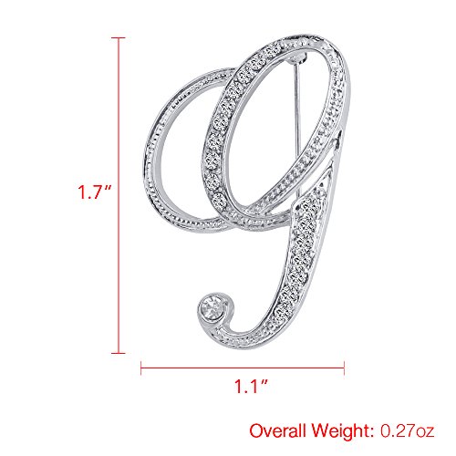 Image of Letter Brooch A-Z 26 Personalized Design Initial Letters Pins Clear Crystal Rhinestone Brooch pin