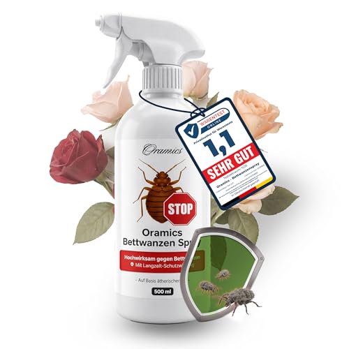 Oramics Bettwanzen Spray (500ml) – Umgebungsspray zur Vorbeugung nach Reisen & Hotelaufenthalten – Repellent für Matratzen, Polster & Textilien – Mit dezentem Duft