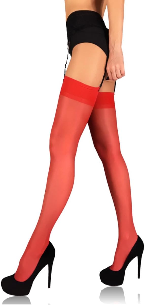 Mila Marutti Sheer Thigh High Stockings for Women Pantyhose Nylons for Garter Belt Lingerie