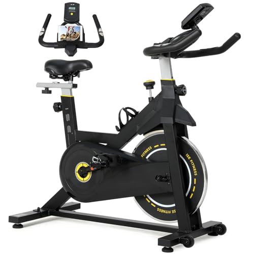 ISE Heimtrainer Fahrrad mit LCD Display & Herzfrequenzmonitor für Zuhause, Ergometer Fahrrad Indoor Bike Fitnessbike Heimtrainer mit Halterung und Einstellbarer Widerstand ISE Heimtrainer Fahrrad mit LCD Display & Herzfrequenzmonitor für Zuhause, Ergometer Fahrrad Indoor Bike Fitnessbike Heimtrainer mit Halterung und Einstellbarer Widerstand