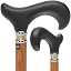 Natural Ash wood shaft, black leather wrapped handle