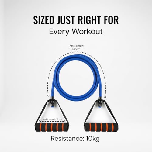 Image of Wiselife Adjustable Resistance Bands with Handles for Exercise | Heavy Duty Workout Bands with Door Anchor for Strength Training, Physical Therapy & Full Body Home Workouts 15kg (Blue)