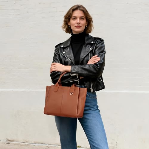 Bolso Satchel de Cuero Genuino para Mujer miniatura 2