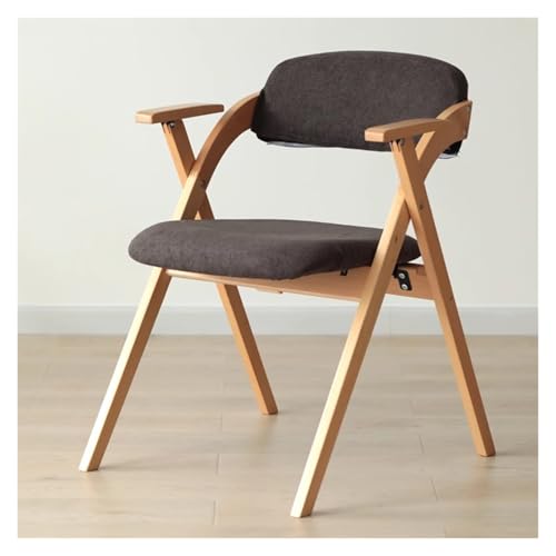 Chaise pliante rembourrée en bois avec accoudoirs et assise amovible