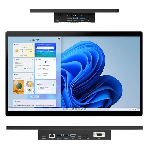 Industrial All-in-One Panel PC 15.6 inch Win 11 Pro Computer with Celeron N5100, 8GB RAM, 128GB SSD, FHD IPS Touchscreen (1920x1080), 4X USB 3.0, RS232, LAN, HDMI and Type-C