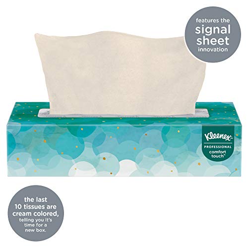 Kleenex Professional Facial Tissue For Business (21400), Flat Tissue Boxes, 36 Boxes / Case, 100 Tissues / Box, 3,600 Tissues / Case #TOP3