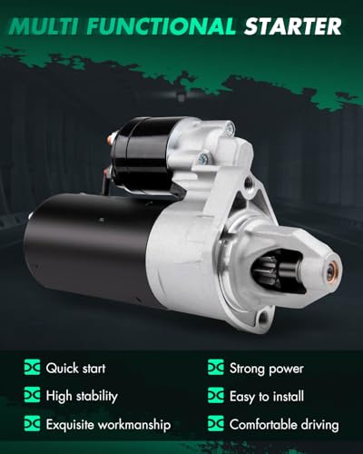 Image of SCITOO Starter Motor SMT0343 19026 for Chrysler Pacifica 2007-2008 4.0L Sebring 2007-2010 2.7L 3.5L for Dodge Avenger 2008-2010 2.7L 3.5L Grand Caravan 4.0L ‎1.7kW /12 Volt CW 10-Tooth Pinion