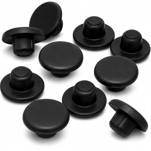 Image of (Pack of 40) Jet Black Plastic Hole Plugs 0.31 inch x 0.16 inch (8 x 4 mm), Drill Hole Cover Caps, Furniture Hole Plug, Screw Hole Plugs