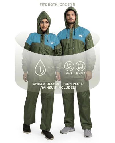 Image of Ranger Unisex 1 Set Rain Suit with Hooded Jacket & Trouser | TPU Coated Bike Riding Wear with Seam Sealed Protection