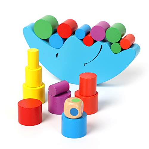 Fuyage Moon Equilibrium Game Wooden Stacking Blocks Balancing Game Sorting Toy Building Early Brain Development For Kids #TOP2