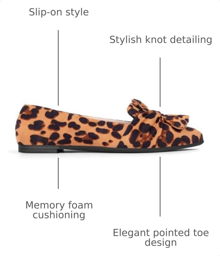 Image of MUSSHOE Comfortable Office Flats for Women: Pointed Toe Work Shoes with Memory Foam - Dressy Business Casual Slip On Flats for Commute & All Day Wear