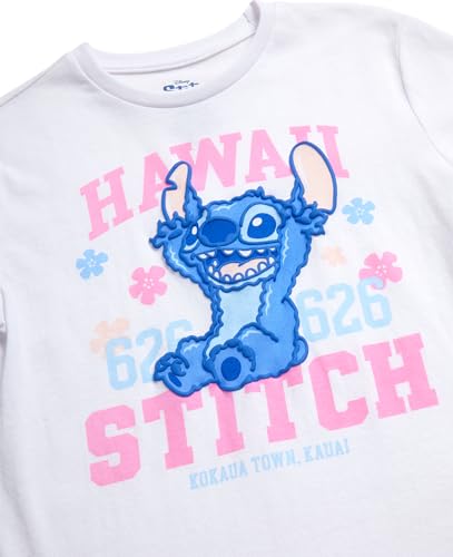 Image of Disney Girls Minnie Mouse and Lilo Cotton Blend Crew Neck Graphic T-Shirt