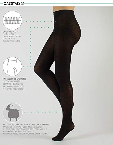 CALZITALY Woman Wool Tights, Warm Tights, Winter Pantyhose| Multicolor | S, M, L, XL | 100 DEN | Made in Italy2