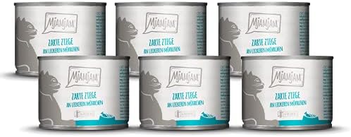 MjAMjAM - premium wet food for cats - trial pack, pack of 6 (6 x 200 g), grain-free with extra meat