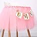 WAOUH Tutu Highchair Decoration for 1st Birthday - First Birthday Party for Girl，Baby Cake Smash And Photo Props，Princess's Best Party Gift（ONE Pink Tutu）