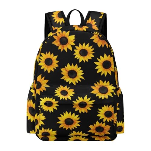 Schultasche Mädchen Rucksack Sonnenblumen Schule, Groß Schulrucksack Teenager Jungen, Lässiger Schulranzen Für Grundschule Gymnasium Mit Pflanze