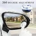 LivTee Blind Spot Car Mirror, Oval HD Glass Frameless Convex Side Mirror Blindspot, Reusable 360° Wide Angle Rear View Car Mirrors with Powerful Adjustable Suction Cup - Exterior Mirrors