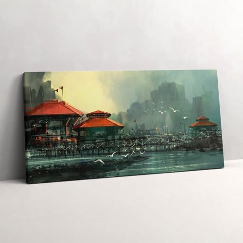 Image sur toile village de pêcheurs évasion marine pour votre décoration de salon