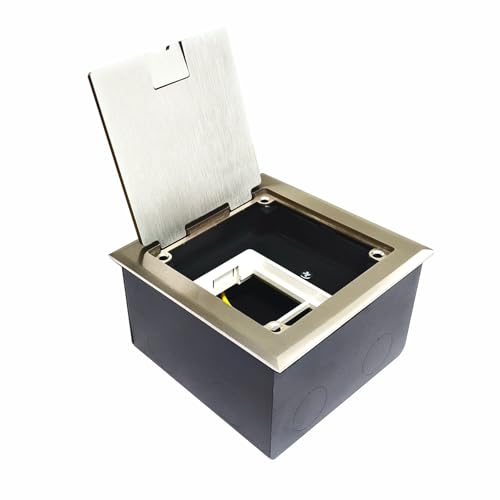 Image of MX 3-Module Floor Pop-Up Box - Stainless Steel Flush Mounting, 45 Series Modules, 90 Top Cover, Concrete Floor Installation, Silver