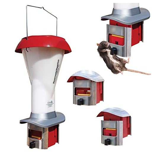 Kit de distributeur de nourriture pour volaille anti-rat PestOff - Grand distributeur de nourriture pour volaille anti-oiseaux et anti-rat - résistant aux intempéries - capacité 4 L - NOUVEAU