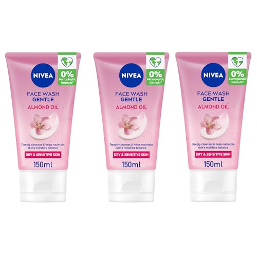 NIVEA Gentle Cleansing Face Wash Dry Skin 3x150ml (Packaging may vary)