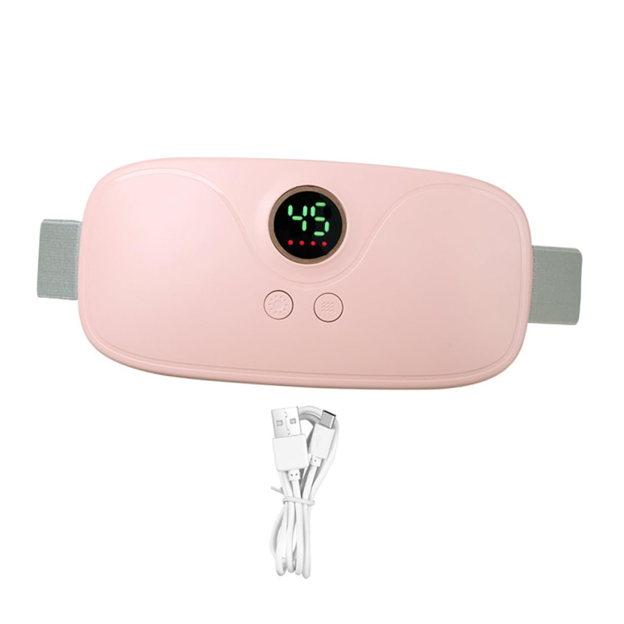 Cinturón Térmico Menstrual Rosa Vibración, 1 Juego | Calentamiento Constante, para Abdomen y Cuello, Abs Cobre, Flannelette y Tela Elástica, Carga USB