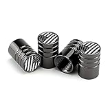BWONE American Flag Tire Stem Cap USA Flag Tire Wheel Rim Valve Stem Caps Dustproof Seal Cover with Rubber Ring Fits for Cars SUVs Trucks Bicycles Motorcycles (4 Pack) (Gery Flag)