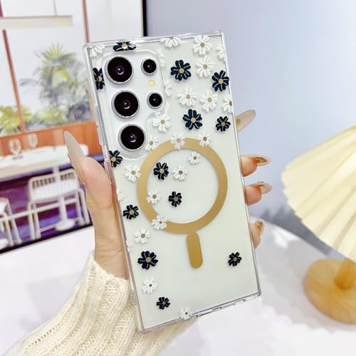 Coque Samsung Galaxy S23 FE à motif floral étui arrière rigide en silicone robuste