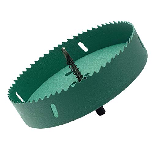 LC LICTOP 165mm/6.5" BI -Metal Wood Hole Saws Bit Tooth Cutting for Board Metal Plastic Fiberboard,Green