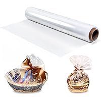 Papel Celofan, 80 CM x 30 M Papel Transparente para Envolver Regalos, Papel Celofan Transparente para Cesta, Adecuado para Envolver Regalos Flores Frutas Merienda