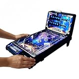 Classic Pinball Machine, Compact Tabletop Ball Shooting Game, Pinball Toy with Lights Sounds and Scorer, for Kids Ages 6 to 12 Years