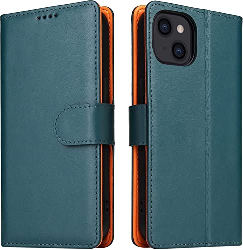 Étui portefeuille iPhone 14 antichoc et antidérapant couleur vert