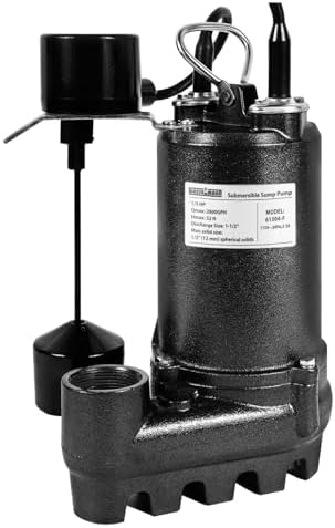 WASSERMANN 1/3HP 2800GPH Cast Iron Submersible Sump Pump with Aut...