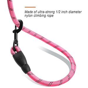 BARKBAY Dog Leashes for Large Dogs Heavy Duty Dog Leash 4/5/6 FT with Comfortable Padded Handle and Highly Reflective Threads for Medium Large Dogs Walking Training Running (5FT-1/2'',Pink) BARKBAY Dog Leashes for Large Dogs Heavy Duty Dog Leash 4/5/6 FT with Comfortable Padded Handle and Highly Reflective Threads for Medium Large Dogs Walking Training Running (5FT-1/2”,Pink)