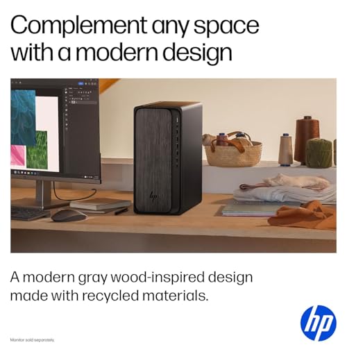 Image of HP OmniDesk AI PC Desktop (AMD Ryzen 7 8700G, 64GB DDR5, 8TB PCIe SSD, AMD Radeon 780M, 400W PSU, WiFi 6, Bluetooth 5.4, RJ-45, 1 Display Port, HDMI, Win 11 Pro) w /Premium Backpack