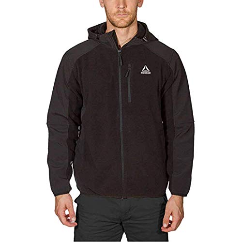 Reebok Men's Mixed Media Softshell Jacket (L, Black)